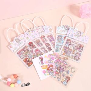 استیکر شفاف دسته دار طرحِ دختر